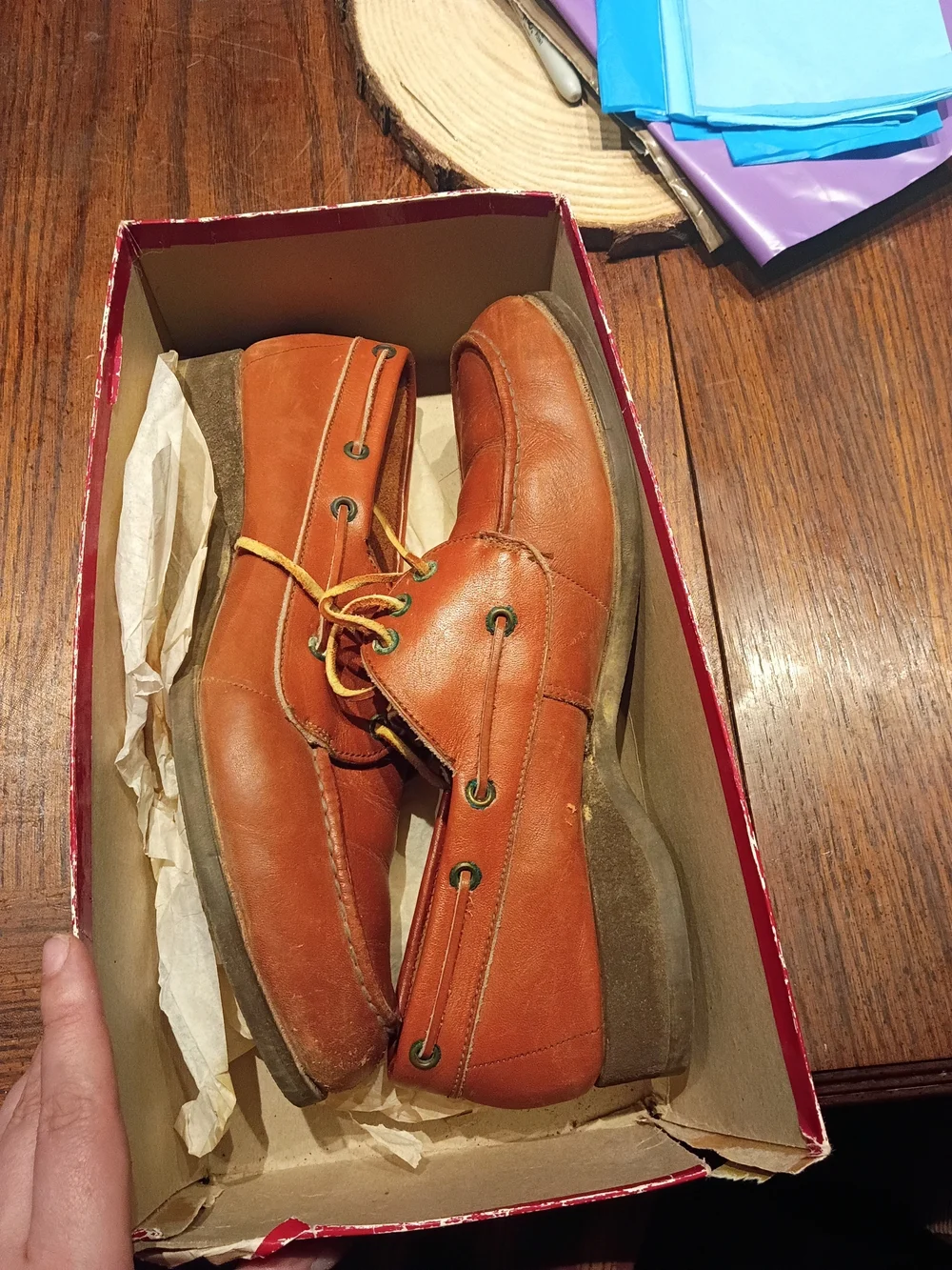 Woman's Vintage  Rico Leather Ladies Steel Toed  Safety Shoes - Brown